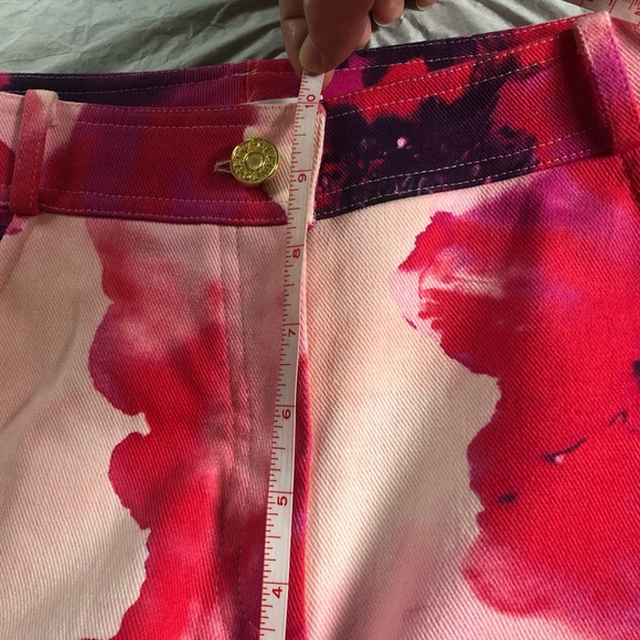 NWT Celine Pink Floral Stretch Denim Trousers 10 - Picture 9 of 15